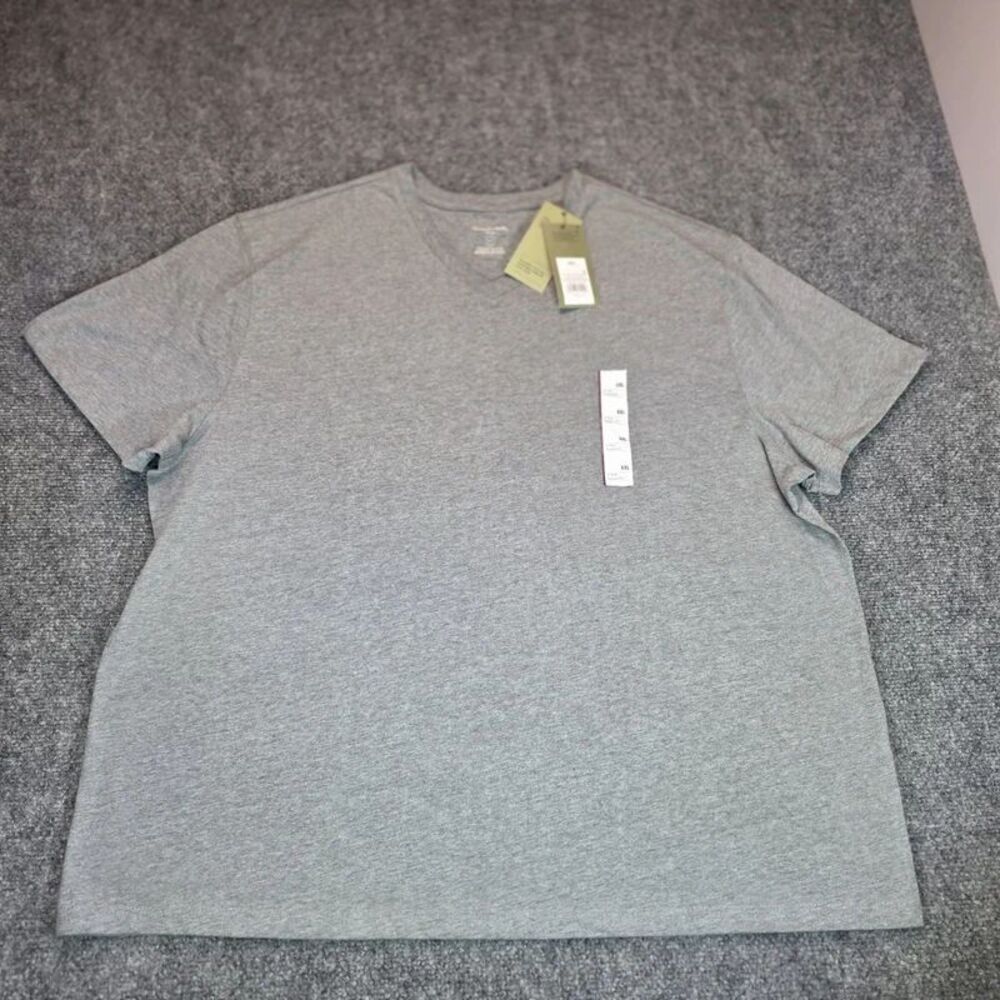 Men’s Gray V-Neck Standard Fit Short Sleeve T-Shirt XXL